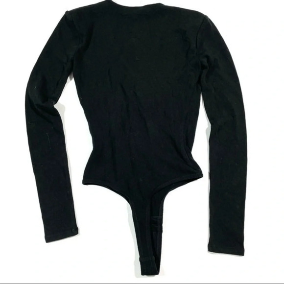 New Madewell Wrap Thong Bodysuit Black AD132 - Picture 2 of 7